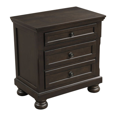 Begonia - Nightstand With Hidden Drawer - Grayish Brown
