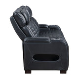 Ephron - Power Motion Sofa With Dropdown Table, Wireless Charging, Reading Light, Power Headrests & LED - Black