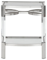 Chaseton - Accent Table - Clear / Silver Finish