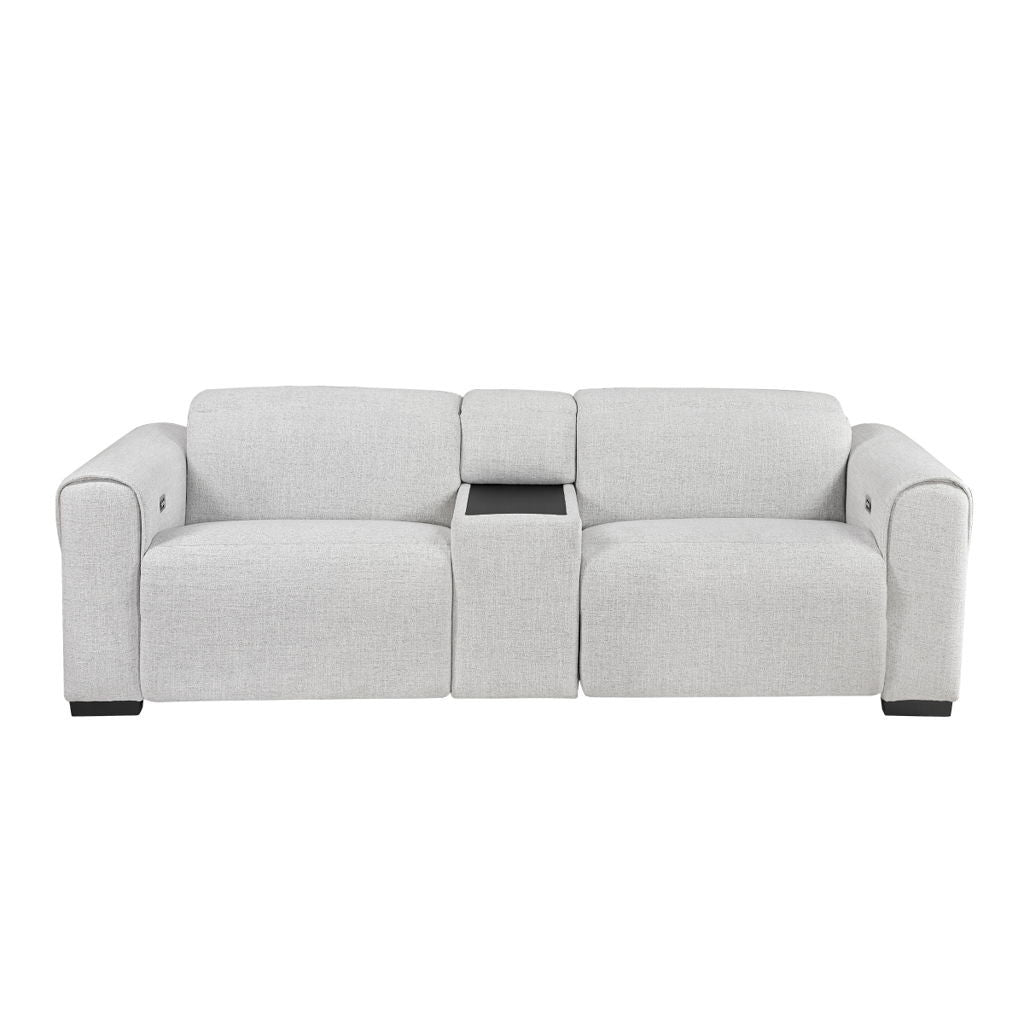 McPherson - Power Double Reclining Loveseat With Center Console And Power Headrests, Charging Ports - Cloud