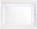 LEACREST White 67" x 80" Height Dresser & Mirror with LED's