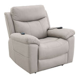 Chriki - Power Recliner With Lift & Heating & Massage - Beige Chenille & Black
