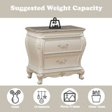 Chantelle - Nightstand With Marble Top - Pearl White