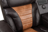 Cinema Brown Power Reclining Sectional With LED & Bluetooth Speakers