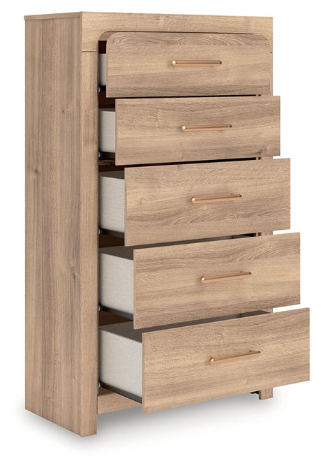 Kinlanni - Five Drawer Chest - Tan
