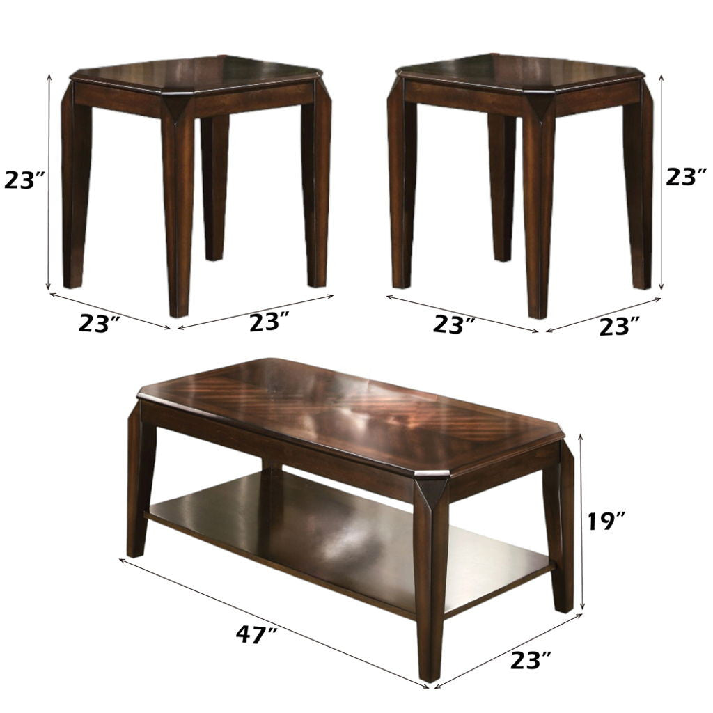 Docila - 3 Piece Coffee & End Set - Walnut