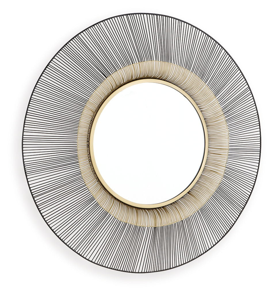 Dallmen - Accent Mirror - Black / Gold Finish