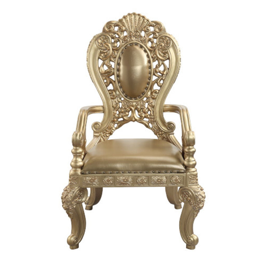Seville - Arm Chair (Set of 2) - Synthetic Leather & Gold