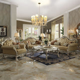 Dresden - Sofa - Bone PU & Gold Patina