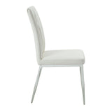 Kamaile - Side Chair (Set of 2) - Beige Synthetic Leather & Chrome