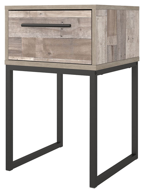 Neilsville - One Drawer Night Stand - Vinyl-Wrapped - Whitewash