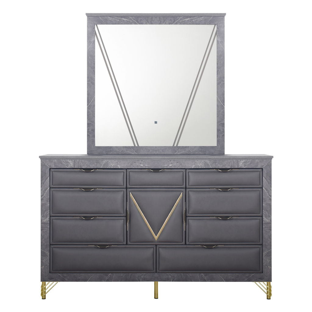 Symmetry - Lighted Mirror - Charcoal