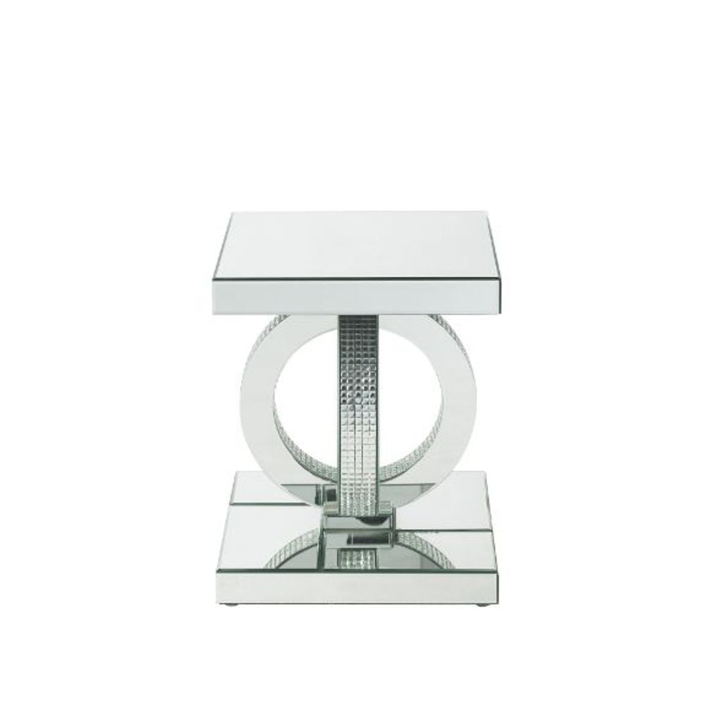Ornat - End Table - Mirrored & Faux Square Diamonds