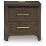Radkin - Two Drawer Night Stand - Burnished Brown
