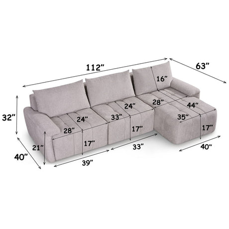 Dorcas - Sectional Sofa - Gray