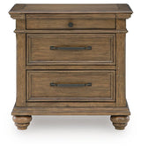 Karallin - Three Drawer Night Stand - Medium Brown