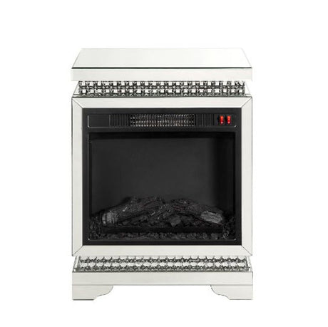 Lotus - Fireplace - Mirrored & Faux Ice Cube Crystals