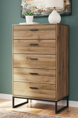 Deanlow - Five Drawer Chest - Honey