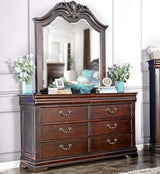 ALLONDRA Cherry 63" Wide Dresser & Mirror