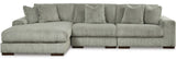 PREZZA Gray 139" Wide Modular Sectional