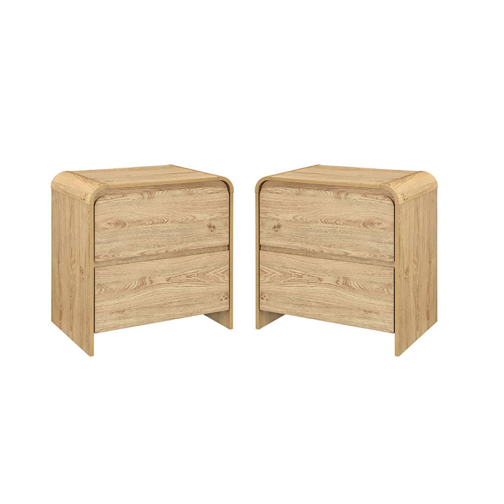 Mara - Two Drawer End Table / Bedside Table (Set of 2)