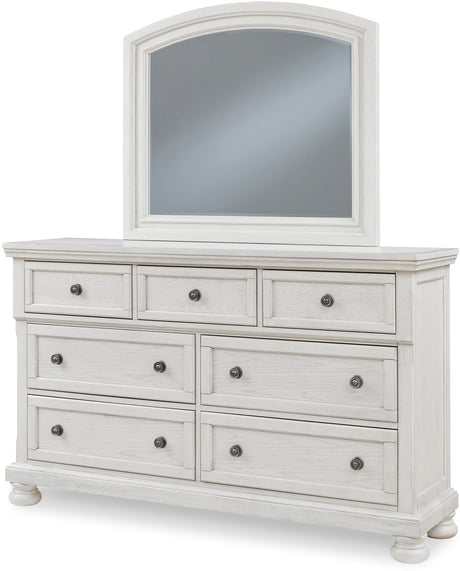 Belton White 65" Wide Dresser & Mirror