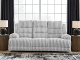 Rhines Falls - Reclining Power Sofa With Drop Down Table - Alloy