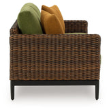 Horizon Hall - Loveseat With Cushion - Brown / Green