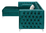 EMILY Teal 107" Wide Sectional with Hidden Storage