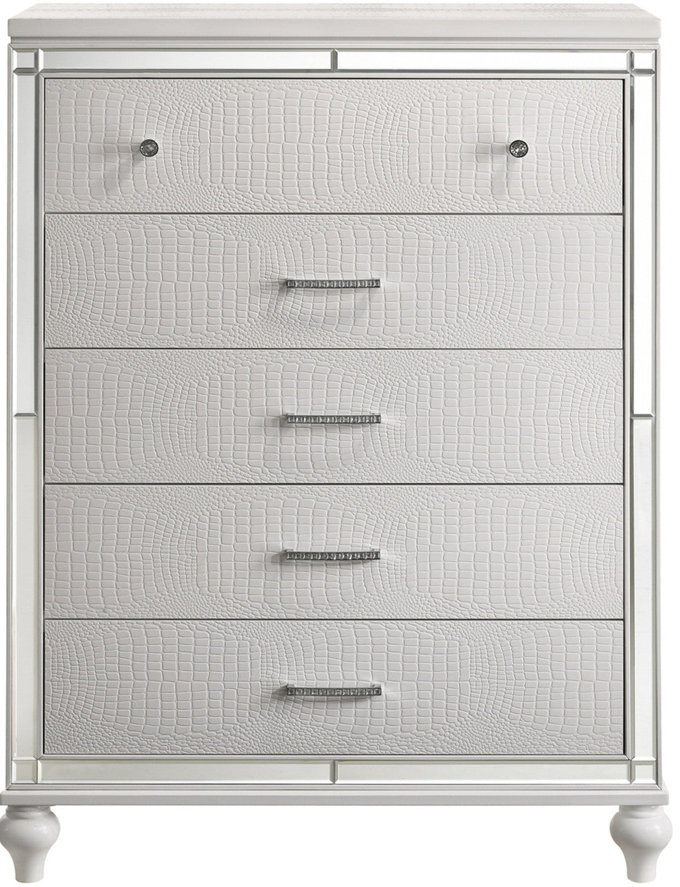 STRADA White Alligator Texture 39" Wide Chest