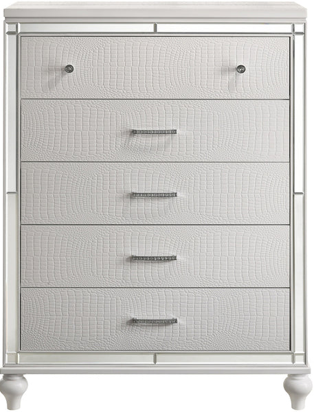 STRADA White Alligator Texture 39" Wide Chest