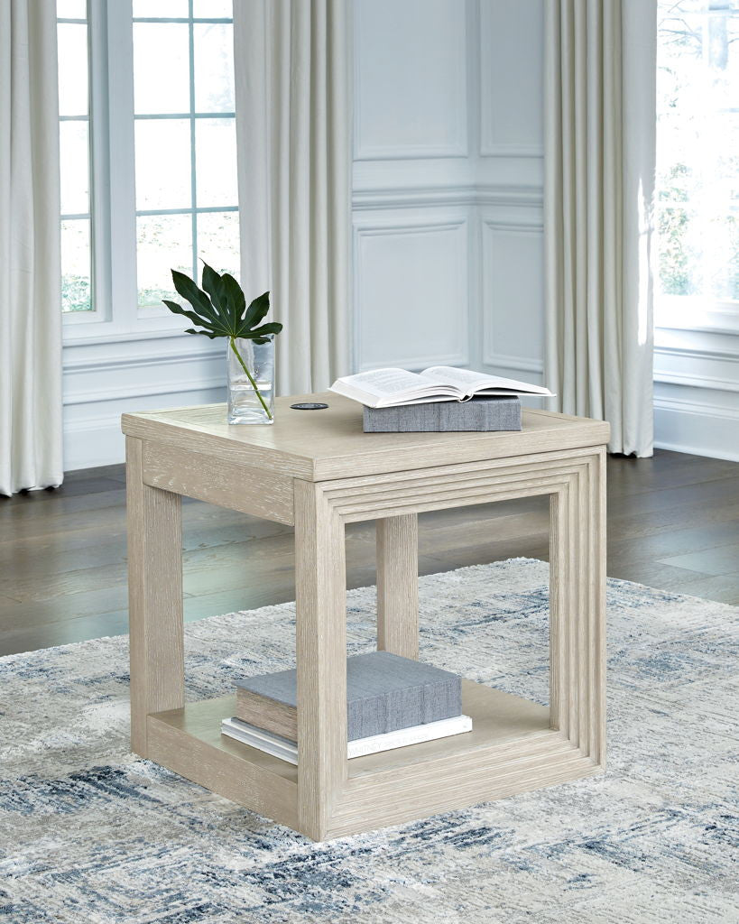 Marxhart - Square End Table - Bisque