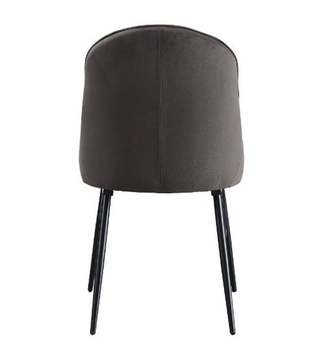Abraham - Side Chair (Set of 2) - Dark Gray Fabric & Black