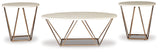 Tarica - Occasional Table Set (Set of 3) - White / Metallic
