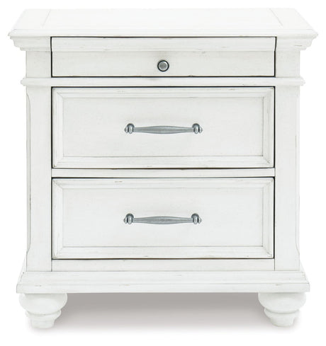 Kanwyn - Three Drawer Night Stand - Whitewash