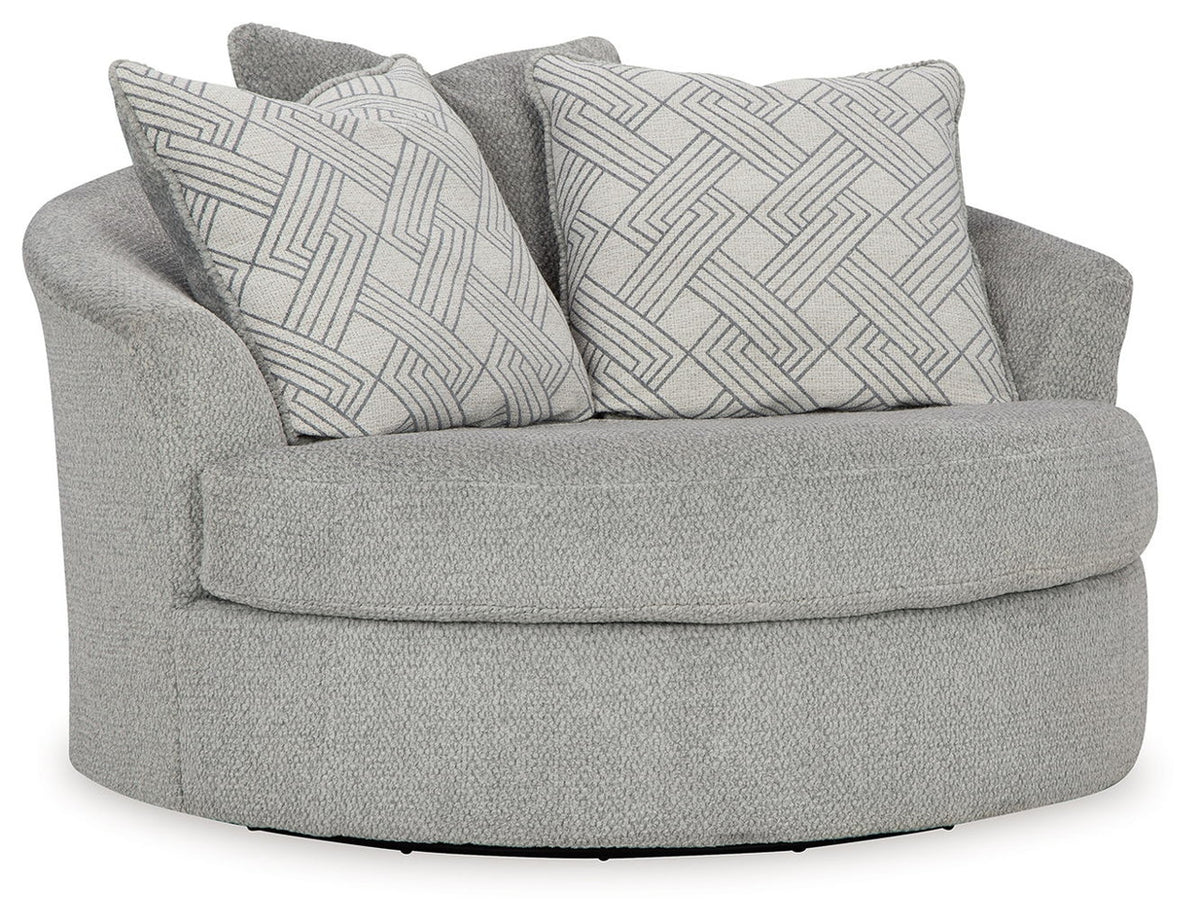 Casselbury - Oversized Swivel Accent Chair - Cement