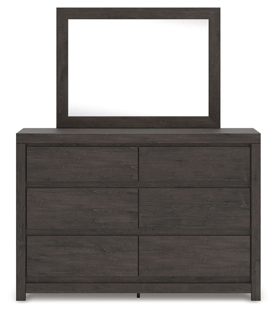 Fraluna - Dresser And Mirror - Charcoal