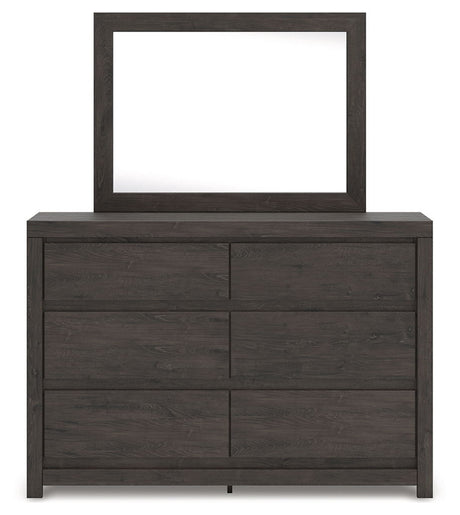Fraluna - Dresser And Mirror - Charcoal