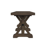 Yellowstone - Dining Bench With Metal Bar Cross - Medium Brown