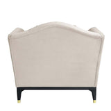 Tayden - Chair With 2 Pillows - Beige Velvet