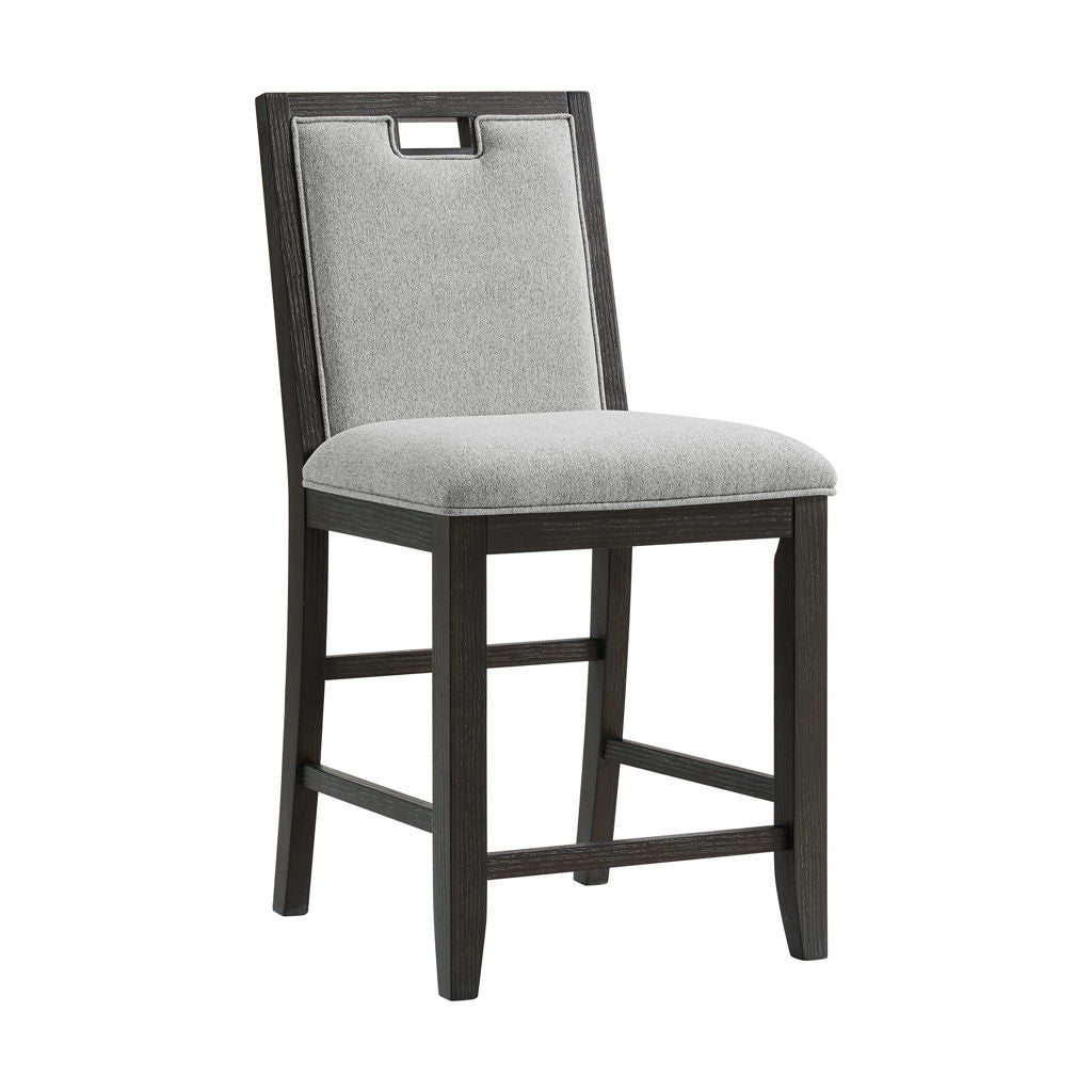 Elodie - Fabric Counter Chair (Set of 2) - Charcoal / Gray