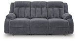Observation - Reclining Power Sofa With Drop Down Table - Steel