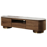 Willene - TV Stand With Ceramic Top - Ceramic Top & Walnut