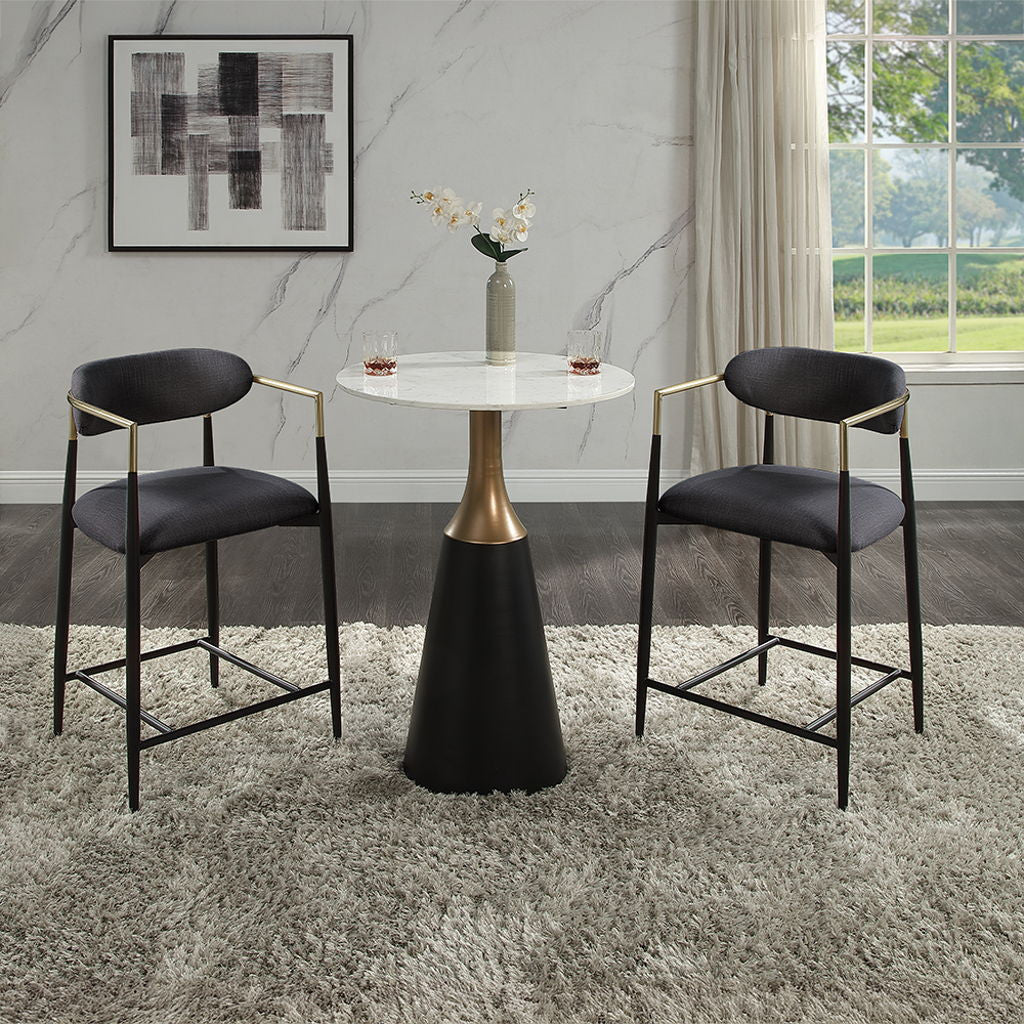 Jaramillo - Counter Height Table - Natural Marble Top & Black