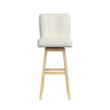 Cambrie - Upholstered Swivel Bar Stool With Boucle (Set of 2) - Beige / Natural