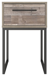 Neilsville - One Drawer Night Stand - Vinyl-Wrapped - Whitewash