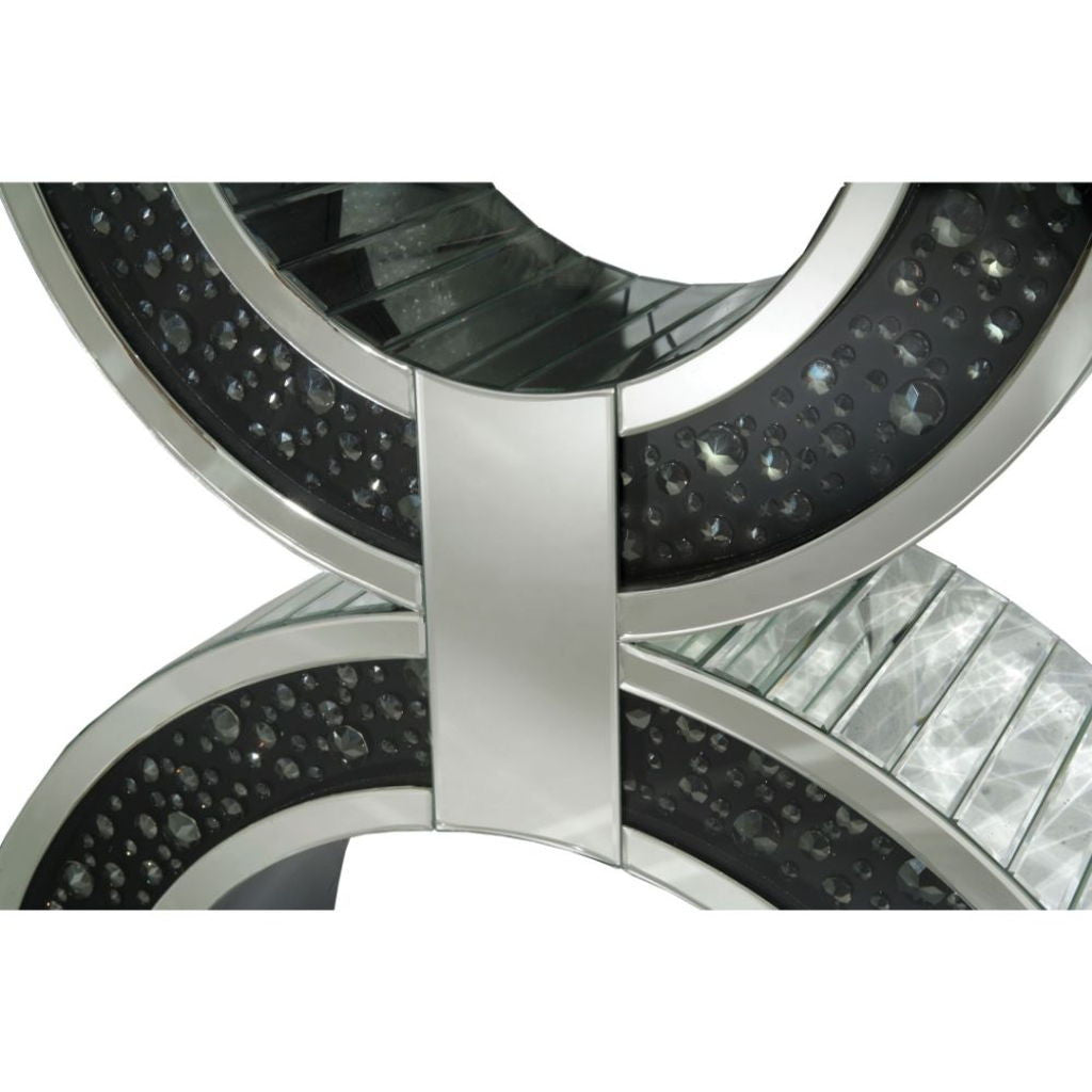 Nysa - Console Table With Faux Crystals - Mirrored