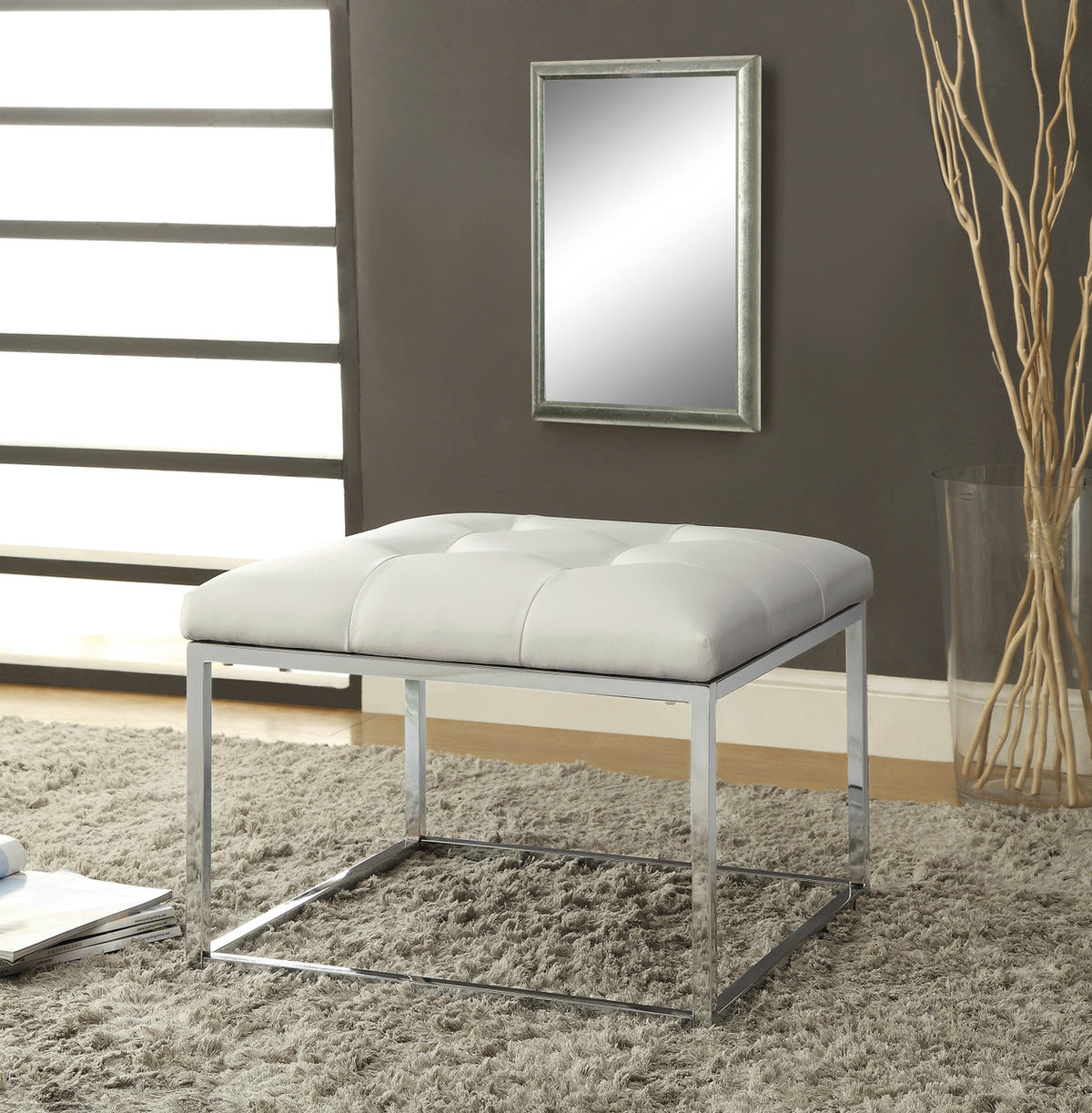 AVA White Ottoman