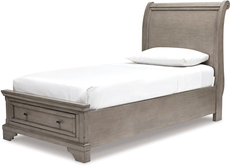 Belton Light Gray Youth Storage Sleigh Bed