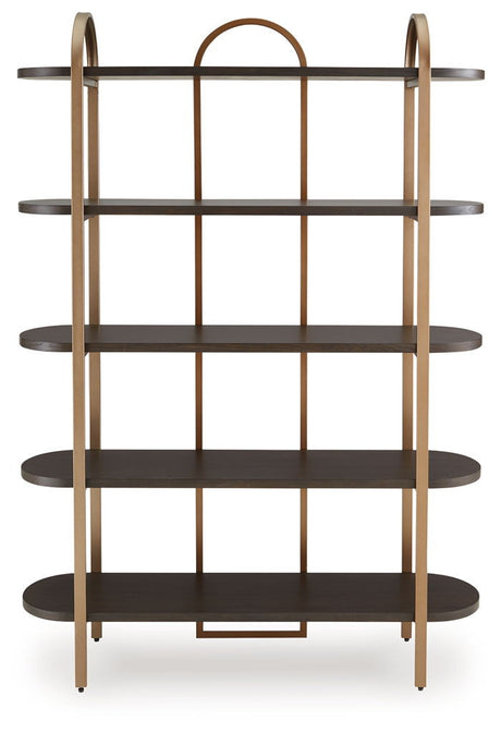Brentmour - Bookcase - Brown / Gold Finish